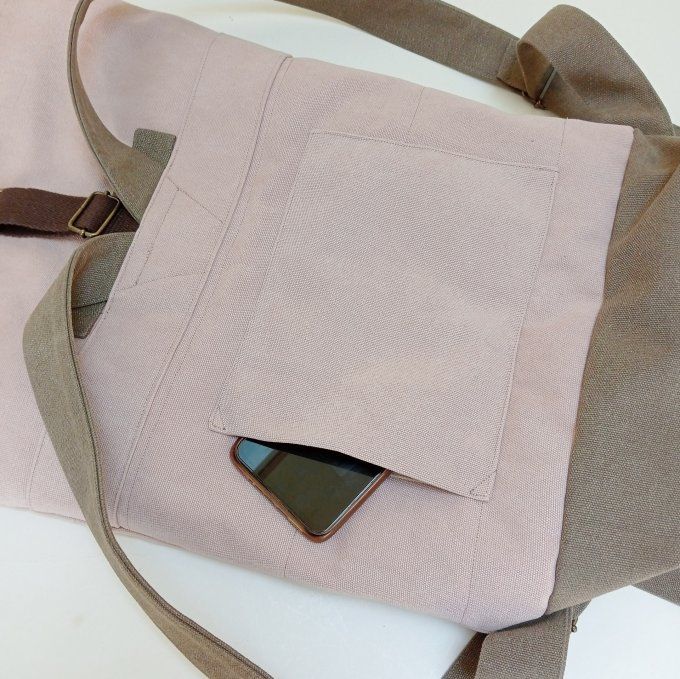 Sac à dos zip top toile Cayman jrose/taupe 