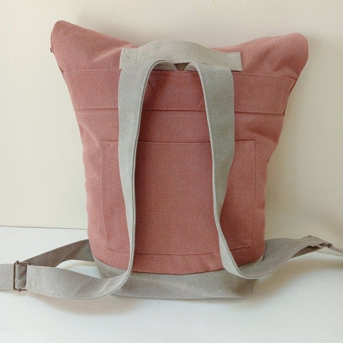 Sac à dos zip top toile Cayman terra/beige