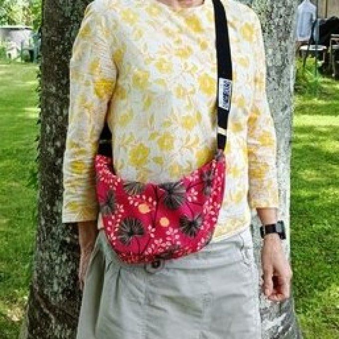 Sac demi-lune - Pondichery rose