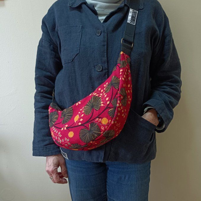 Sac demi-lune - Pondichery rouge