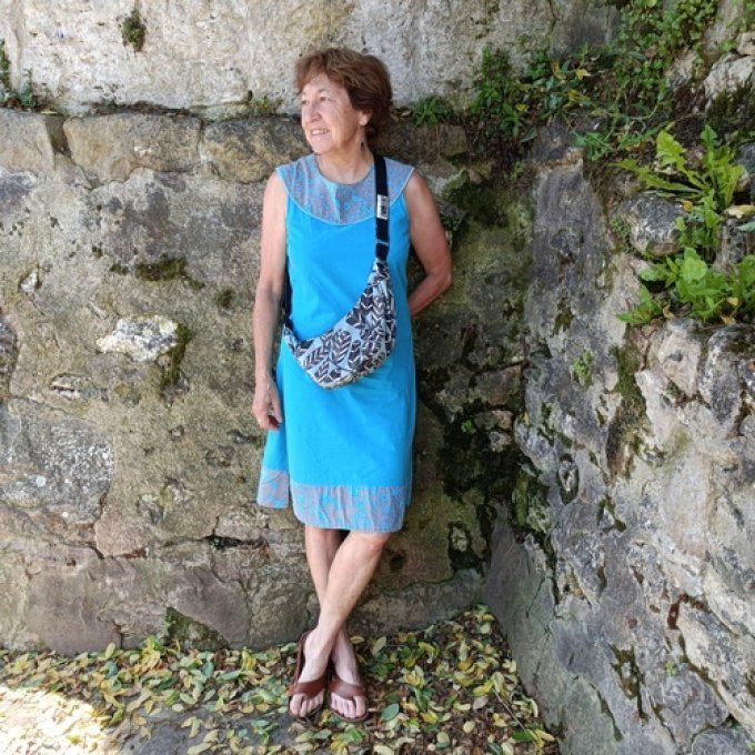 Sac demi-lune velours Elis vert