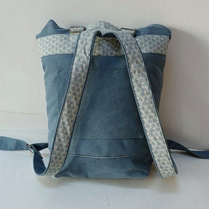 Sac à dos coursier toile Cayman bleu-Kikko