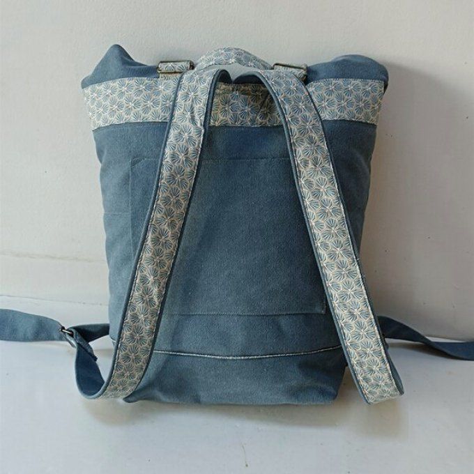 Sac à dos coursier toile Cayman bleue- Coton Kikko