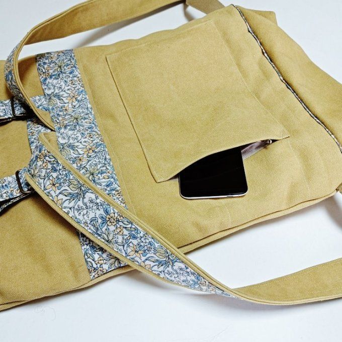 Sac à dos coursier toile Cayman jaune/coton Liberty