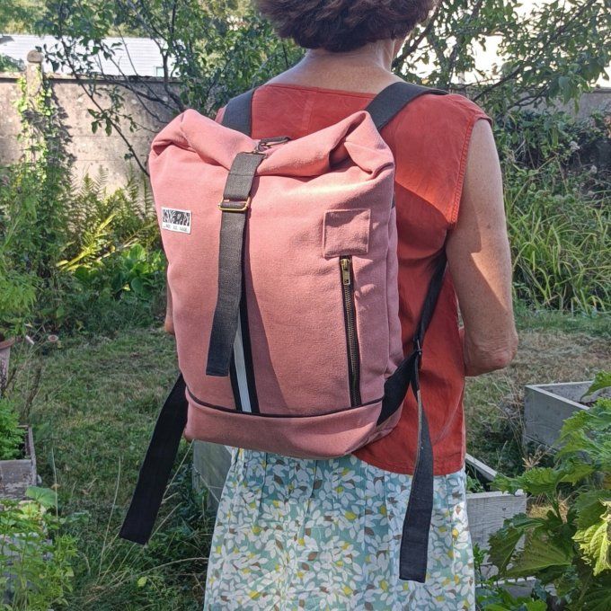 Sac à dos rolltop terracotta-brun