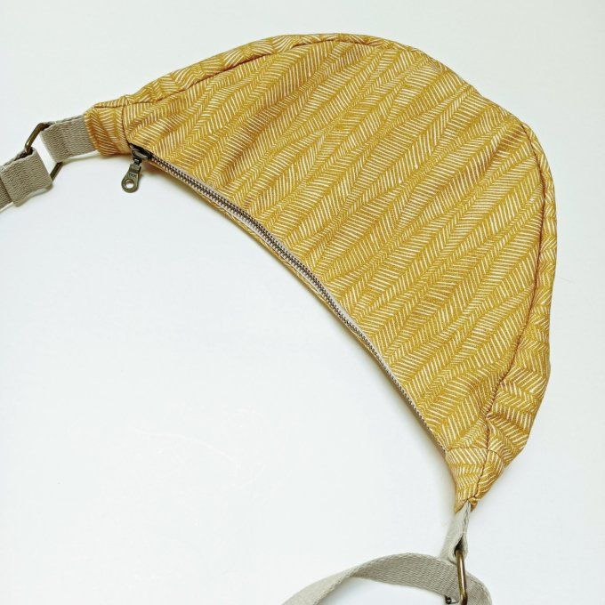 Sac demi-lune coton moutarde 