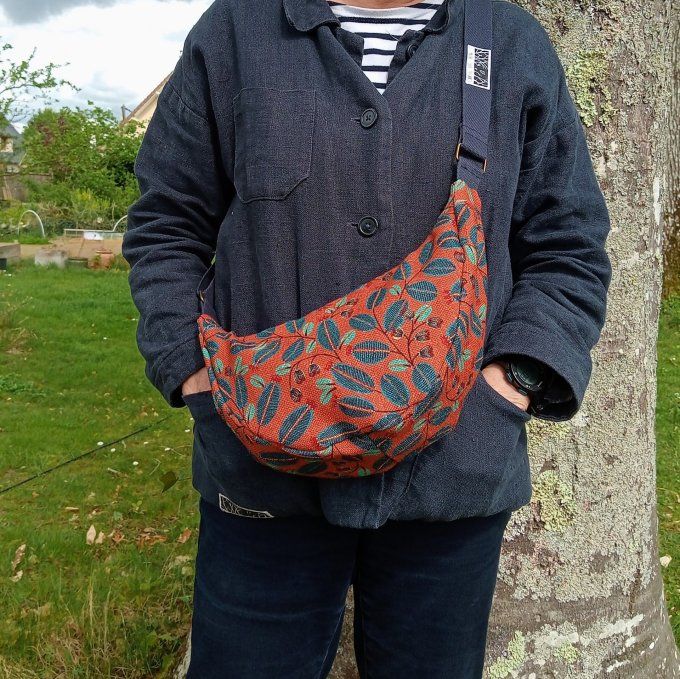 Sac demi-lune - Lin corail Life style