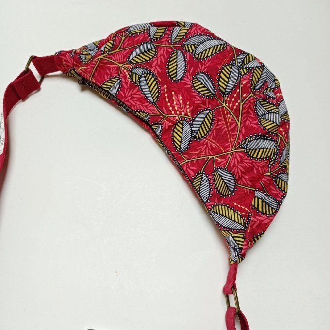 Sac demi-lune coton Baobab rouge-noir 