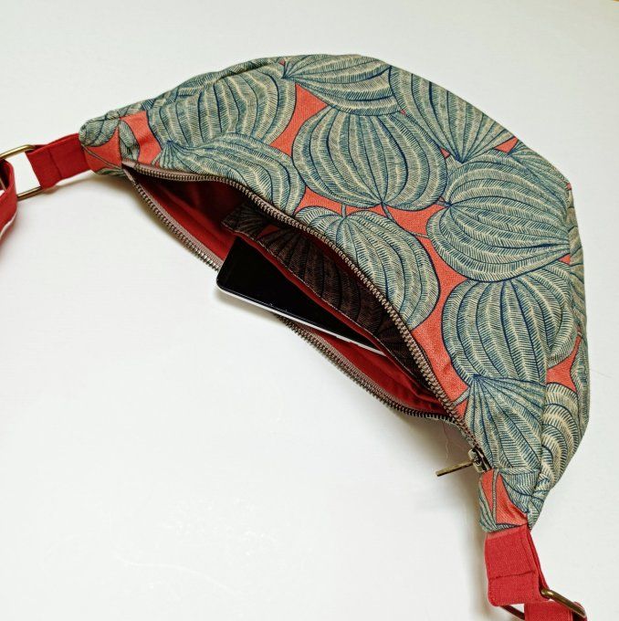 Sac demi-lune coton Harvest vert-orange