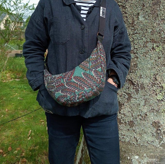 Sac demi-lune - Lin vert/terra Victoire