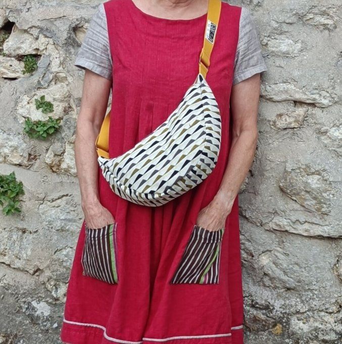 Sac demi-lune - noir/jaune