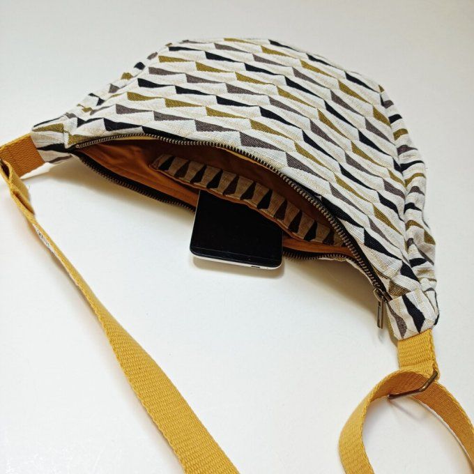 Sac demi-lune - noir/jaune