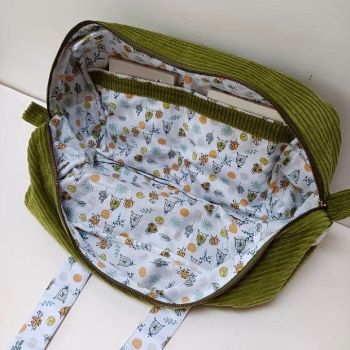 Sac we velours vert Pickles - Coton assorti